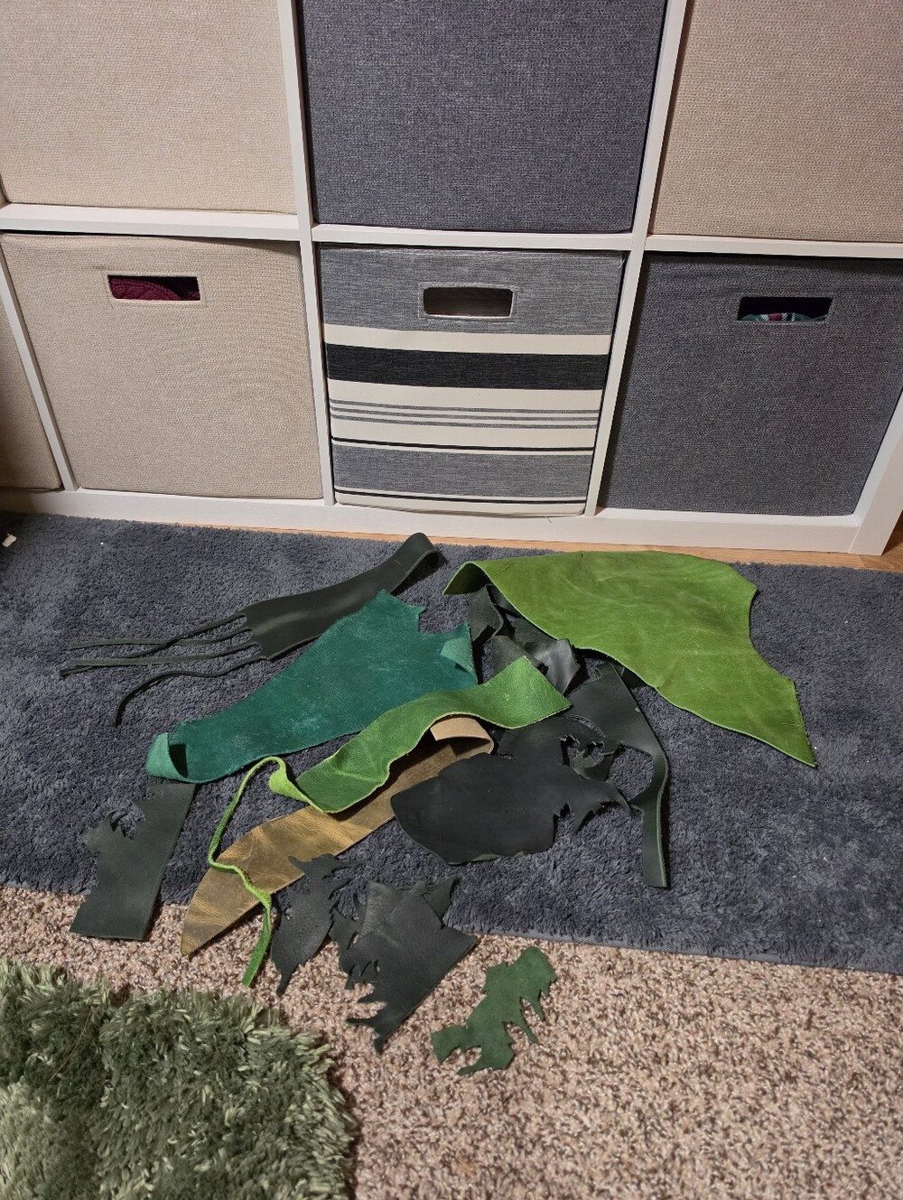 KMM Green Leather Scraps